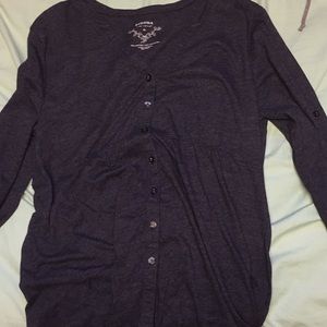 Blue button up blouse very soft